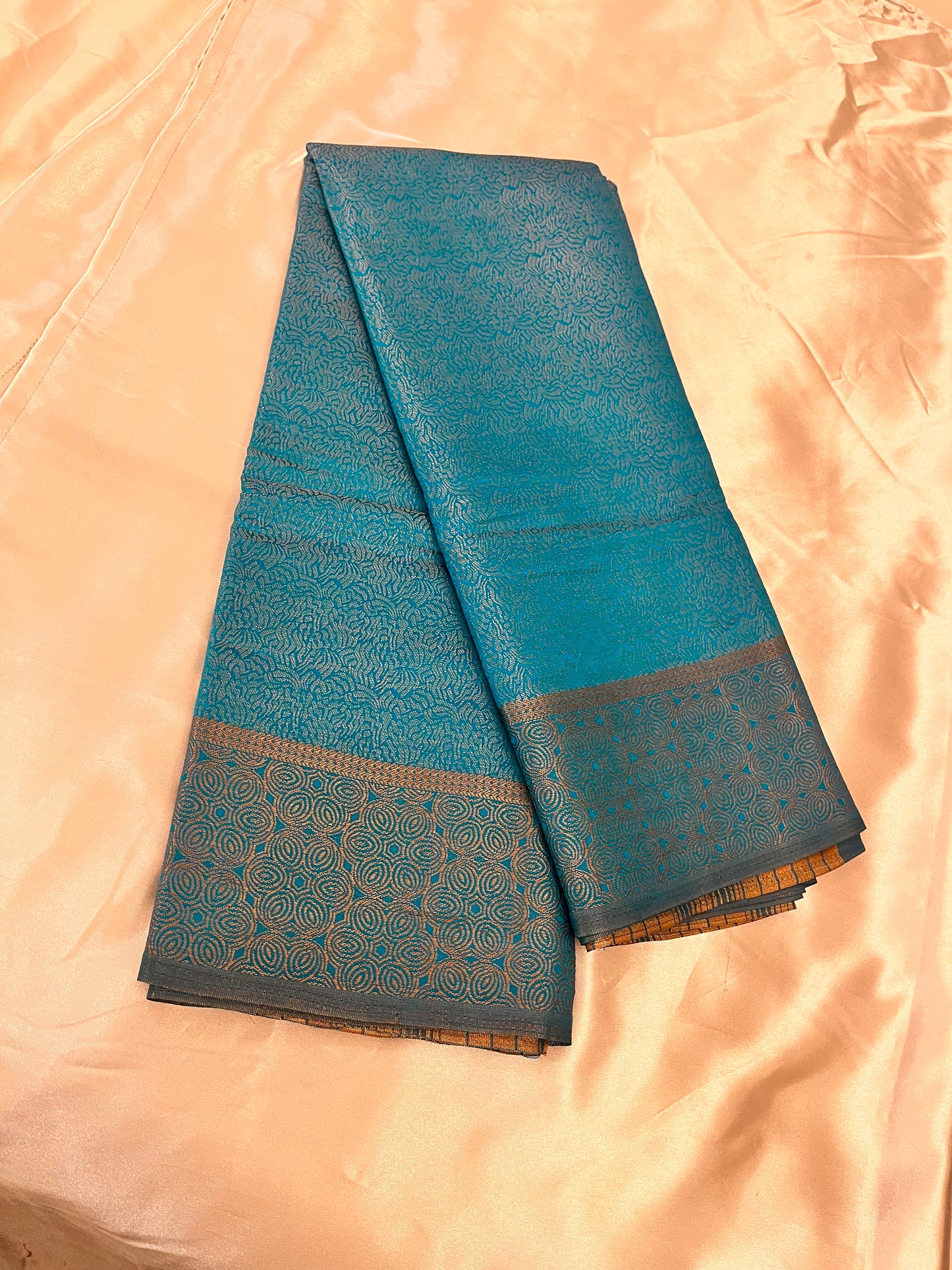 Teal Color Art Silk Saree