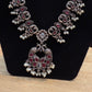 Mesmerizing Maroon Color Peacock Design Oxidized Jewelry Necklace With Earrings