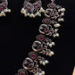 Mesmerizing Maroon Color Peacock Design Oxidized Jewelry Necklace With Earrings