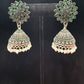 Attractive Beautiful Green Color earings Oxidized Pearls Drop Earrings For Women