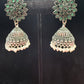 Attractive Beautiful Green Color earings Oxidized Pearls Drop Earrings For Women