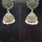 Attractive Beautiful Green Color earings Oxidized Pearls Drop Earrings For Women