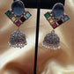 Alluring  Blue Stone Multicolor Jhumka Designer Oxidized Earrings Near Me