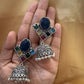 Blue Stone Multicolor Jhumka Designer Oxidized Earrings In USA