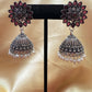 Attractive Beautiful Grey And Maroon Color earings Oxidized Pearls Drop Earrings For Women