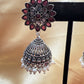 Attractive Beautiful Grey And Maroon Color earings Oxidized Pearls Drop Earrings For Women