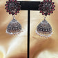 Attractive Beautiful Grey And Maroon Color earings Oxidized Pearls Drop Earrings For Women