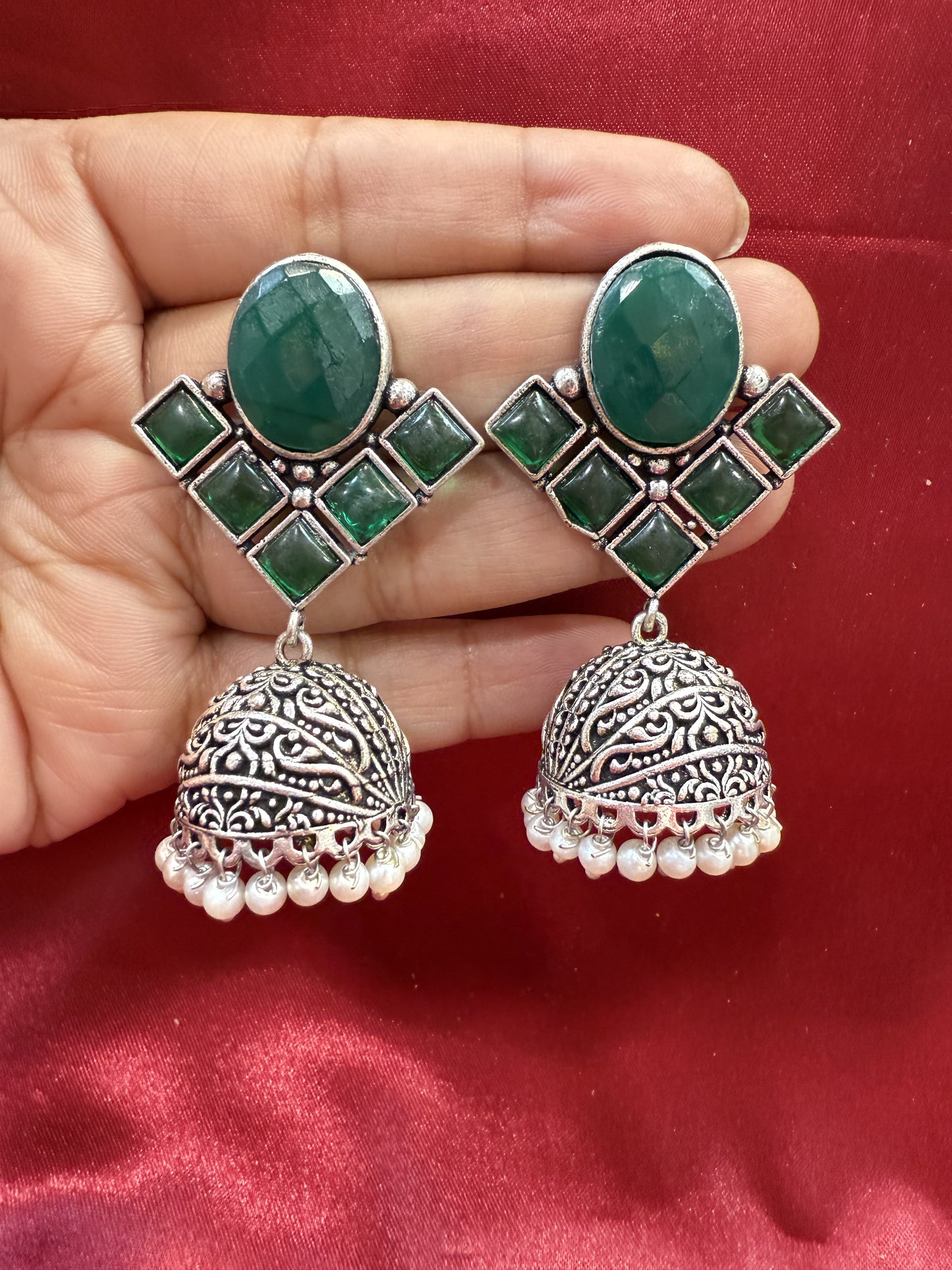 Green Stone Earrings For Women In USA
