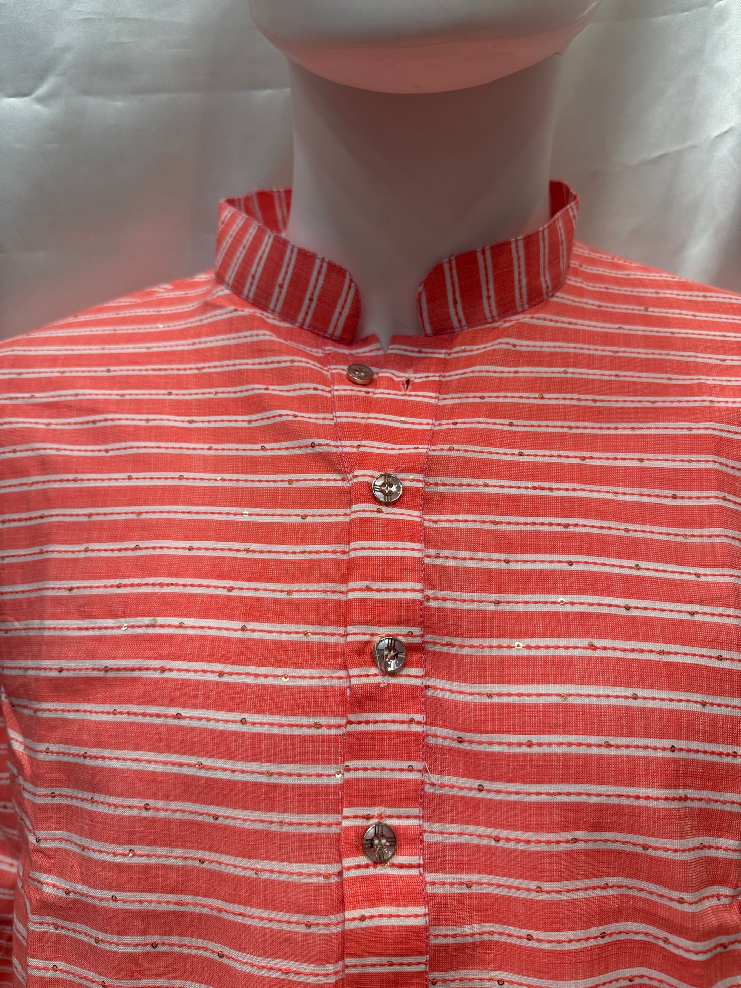 Attractive Red Color Cotton Kurta With Pajama For Men