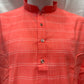 Alluring Pink Color Cotton Kurta With Pajama For Men