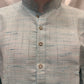 Charming Sea Blue Color Cotton Men's Kurta With Pajama Pant