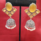 Alluring Yellow Stone Jhumka  Designer Oxidized Earrings For Women