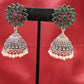 Attractive Beautiful Magenta And Green Color earings Oxidized Pearls Drop Earrings For Women