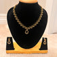 Gorgeous Gold Plated And Blue Stoned Necklace Set For Women