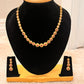 Stunning Gold Plated And Pink White Stoned Necklace Set For Women