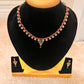 Attractive Gold Plated And Pink Stoned Necklace Set For Women