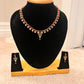 Gold Plated And Pink Stoned Necklace With Earrings Near Me