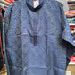 Attractive Blue Color Jacquard Floral Designed Kurta Set For Men