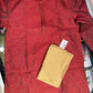 Beautiful Red Colored Jacquard Men's Kurta With Floral Printed Work