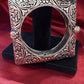 Beautiful Tribal Oxidized Silver Ethnic Open Bridal Square Design Kada Cuff Bracelet