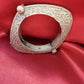 Elegant Tribal Oxidized Silver Ethnic Open Oval Design Kada Cuff Bracelet