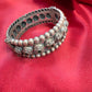 Fascinating Tribal Oxidized Silver Ethnic Open Bridal Kada Cuff Bracelet With Green Stone