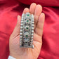 Fascinating Tribal Oxidized Silver Ethnic Open Bridal Kada Cuff Bracelet With Green Stone