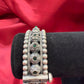 Fascinating Tribal Oxidized Silver Ethnic Open Bridal Kada Cuff Bracelet With Green Stone