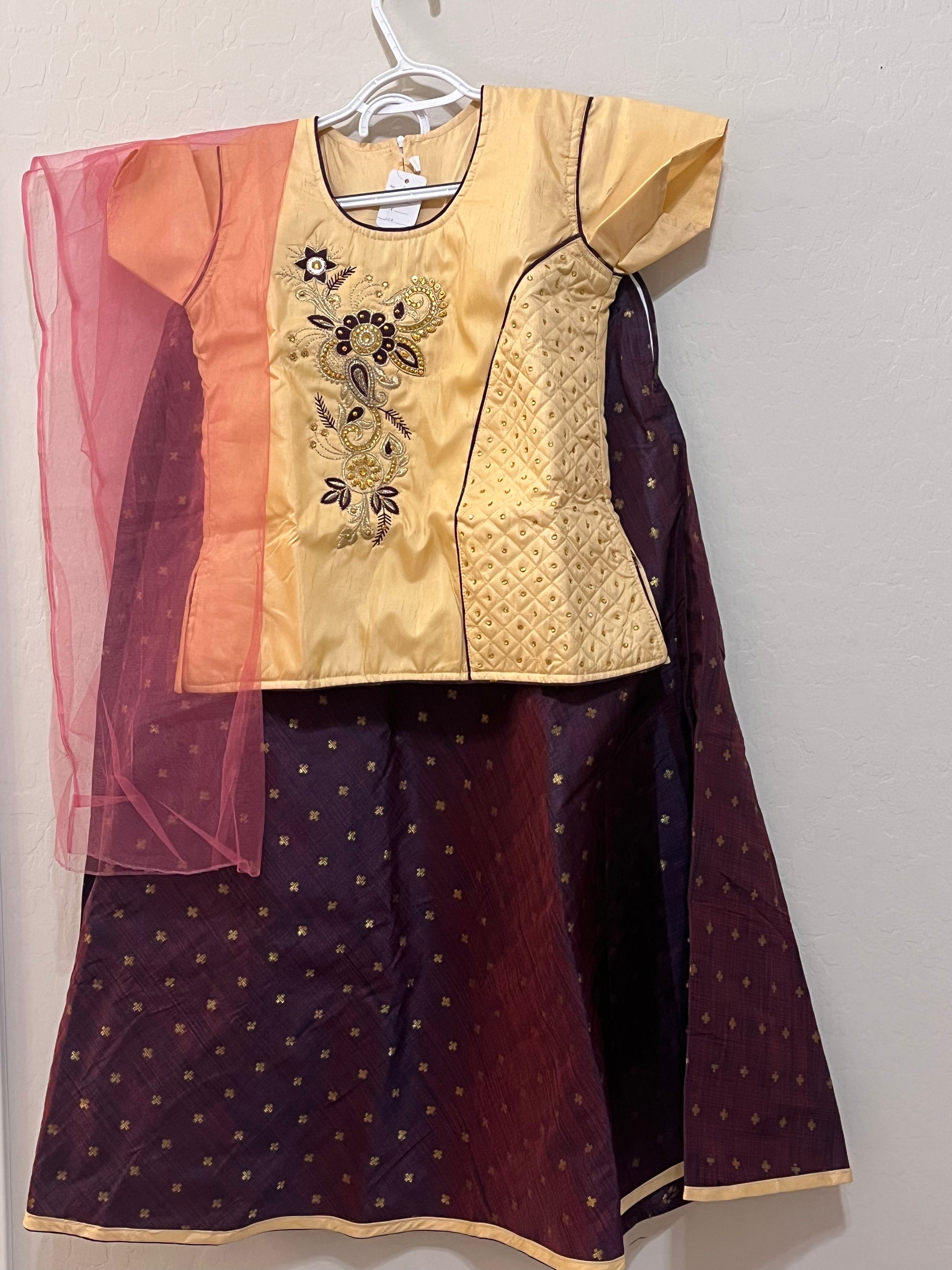  Raw Silk Lehenga Set For Kids In Yuma