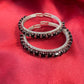 Appealing Tribal Oxidized Silver Ethnic Open Cuff Bracelet With Black Stone