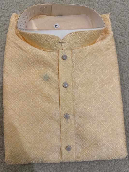 Beautiful Pastel Yellow Color Men’s Kurta With Pajama Pant