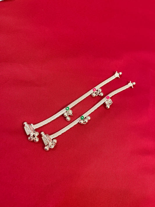 925 Silver Fancy Stylish Anklet - 5Inches