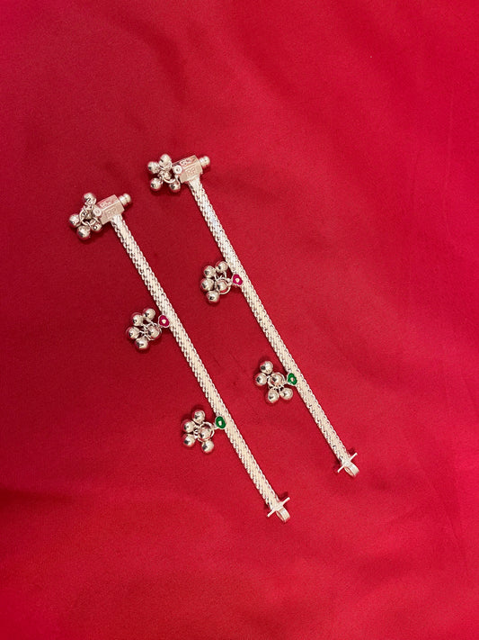 Pure Silver Fancy Stylish Anklet- 5 Inches