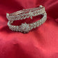 Elegant White Color Flower Design American Diamond Bangle Set