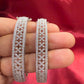 Pleasing White Color Design American Diamond Bangle Set