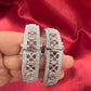 Dazzling White Color Design American Diamond Bangle Set