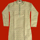 Gorgeous Pista Green Color Self Design Embroidery Work Jacquard Kurta Set For Men