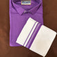 Beautiful Violet Color Mens Cotton Shirt With Border Dhoti