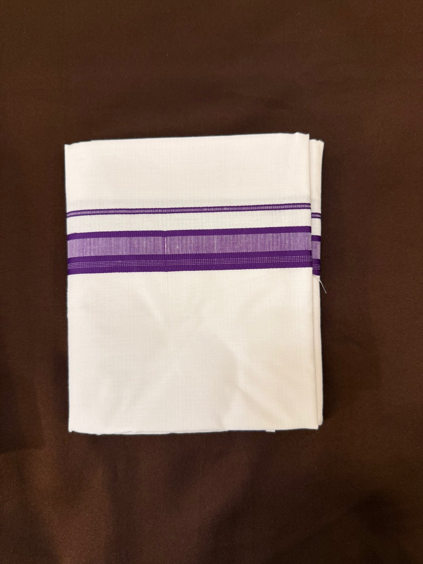 Beautiful Violet Color Mens Cotton Shirt With Border Dhoti