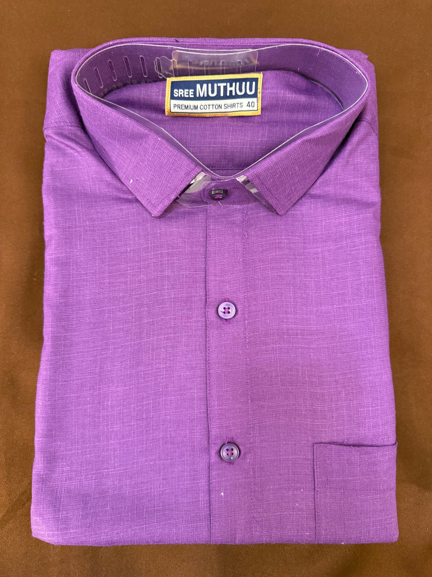 Beautiful Violet Color Mens Cotton Shirt With Border Dhoti