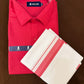 Beautiful Dark Pink Color Mens Cotton Shirt With Border Dhoti