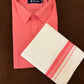 Beautiful Light Pink Color Mens Cotton Shirt With Border Dhoti