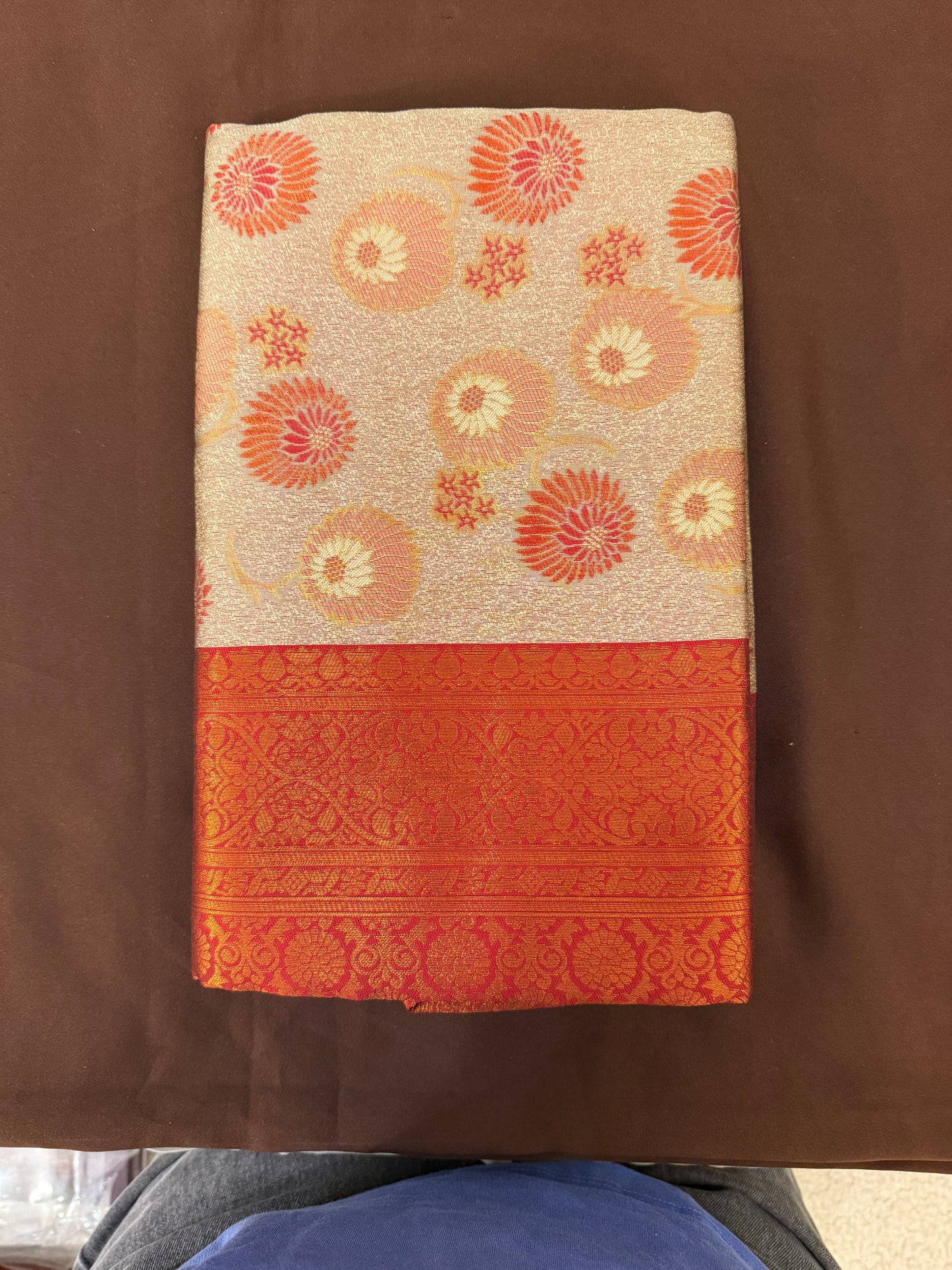 Attractive Pale Brown Color Art Silk Saree with Contrast Border For Women