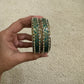 Green Color Checked Design Glass Bangles Near me