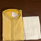 Charming Gold Color Zari Brocade With Linning Embroidery Work Kurta Pajama Pant For Men