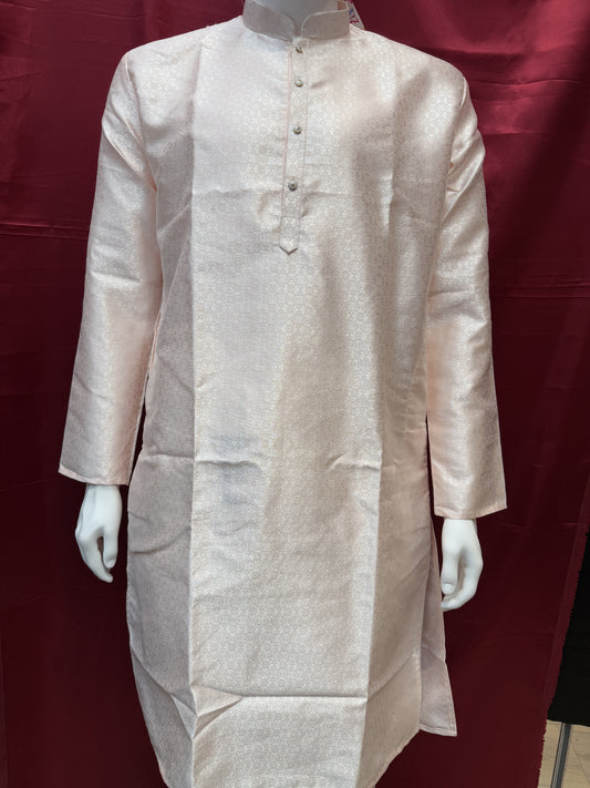 Stunning Light Pink Color Designer Men's Kurta With Pajama Pant