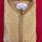 Dark Gold Color Zari Brocade with Linning Embroidery Work Kurta Pajama Pant for Men