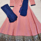 Elegant Pink Suit With Royal Blue Bottom With Dupatta