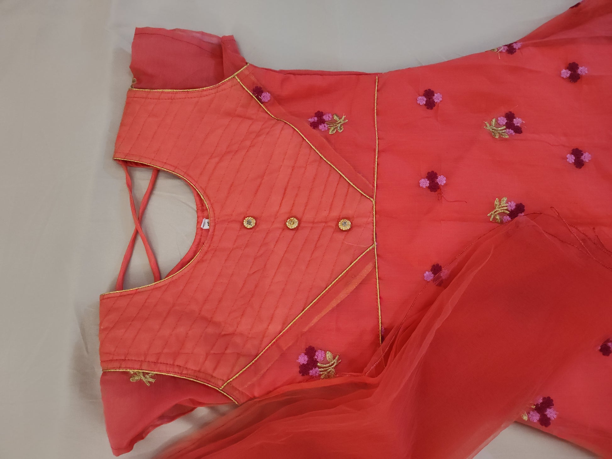 Bright Pink colored Suit With Bottom And Net Dupatta in Mesa