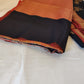 Black Cotton-Silk Saree With Gold Jari And Red Border Near Me